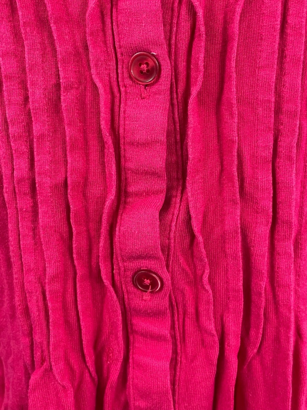 Talbots Raspberry Pink Ruffled Button-Front Blouse Rayon Lyocell Pintucked - Picture 4 of 9